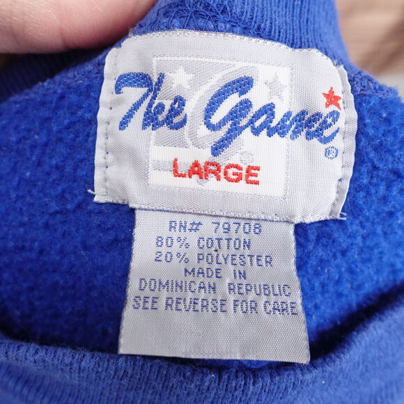 VINTAGE ST LOUIS BLUES THE GAME EMBROIDERED CREW NECK SWEATSHIRT SZ L 90s - Picture 9 of 9